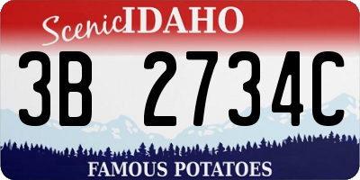 ID license plate 3B2734C