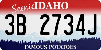 ID license plate 3B2734J