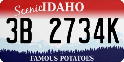ID license plate 3B2734K