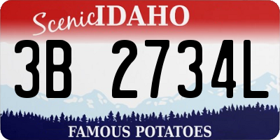 ID license plate 3B2734L