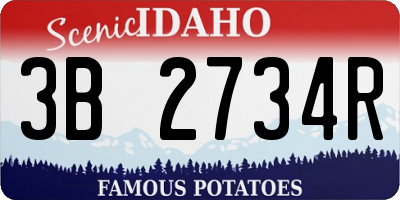 ID license plate 3B2734R