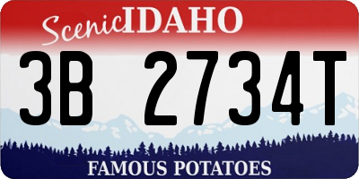 ID license plate 3B2734T