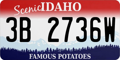 ID license plate 3B2736W