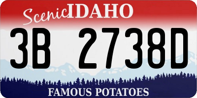 ID license plate 3B2738D