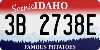 ID license plate 3B2738E