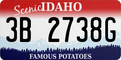 ID license plate 3B2738G