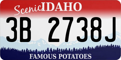 ID license plate 3B2738J