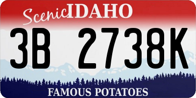 ID license plate 3B2738K