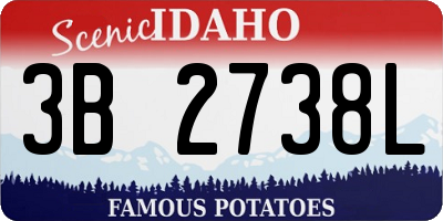 ID license plate 3B2738L
