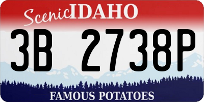 ID license plate 3B2738P