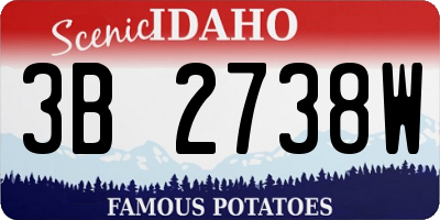 ID license plate 3B2738W