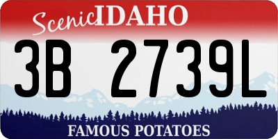ID license plate 3B2739L