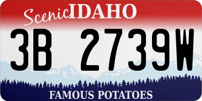ID license plate 3B2739W