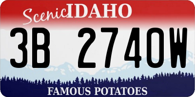 ID license plate 3B2740W