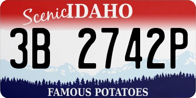 ID license plate 3B2742P