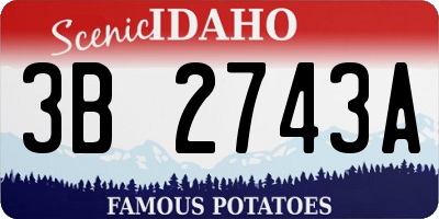 ID license plate 3B2743A