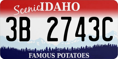 ID license plate 3B2743C