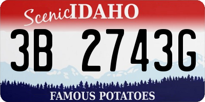 ID license plate 3B2743G