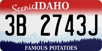 ID license plate 3B2743J