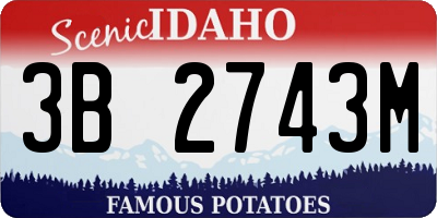 ID license plate 3B2743M