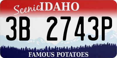 ID license plate 3B2743P