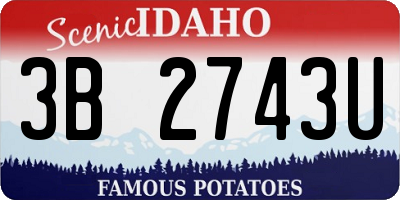 ID license plate 3B2743U