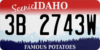 ID license plate 3B2743W