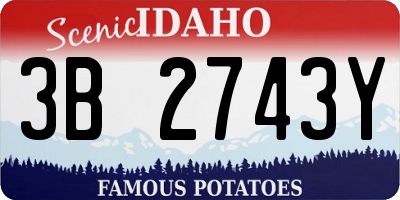 ID license plate 3B2743Y