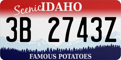 ID license plate 3B2743Z