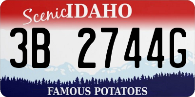 ID license plate 3B2744G