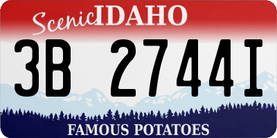 ID license plate 3B2744I