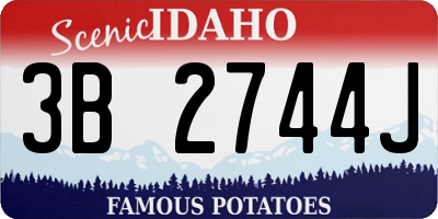 ID license plate 3B2744J
