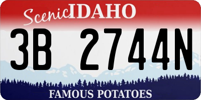 ID license plate 3B2744N