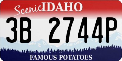 ID license plate 3B2744P