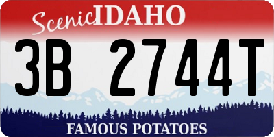 ID license plate 3B2744T