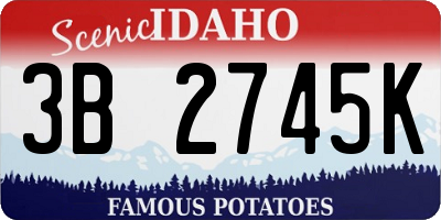 ID license plate 3B2745K
