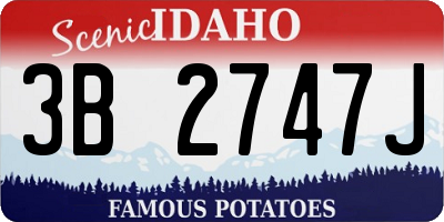 ID license plate 3B2747J