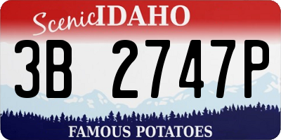 ID license plate 3B2747P