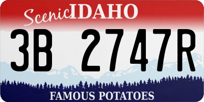 ID license plate 3B2747R