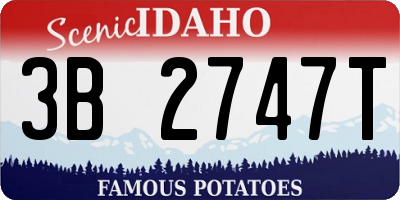 ID license plate 3B2747T
