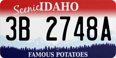 ID license plate 3B2748A