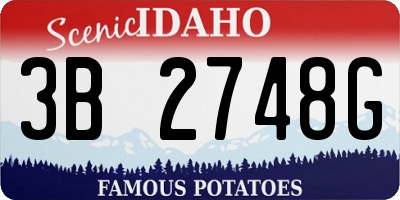 ID license plate 3B2748G