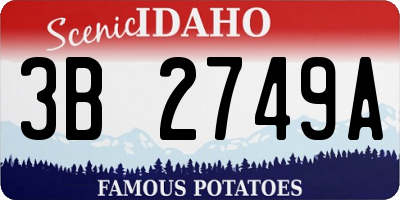 ID license plate 3B2749A