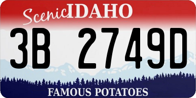 ID license plate 3B2749D