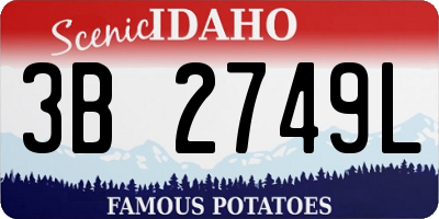 ID license plate 3B2749L