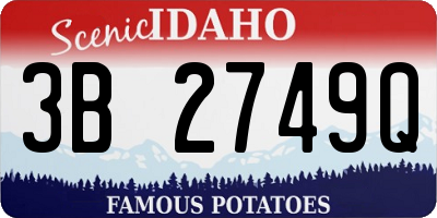 ID license plate 3B2749Q