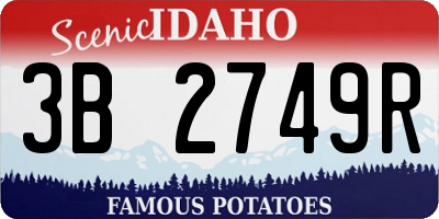 ID license plate 3B2749R