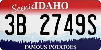 ID license plate 3B2749S