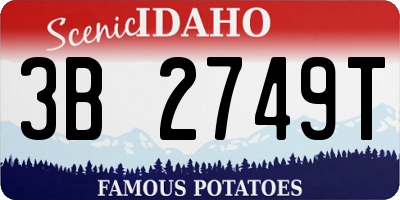 ID license plate 3B2749T
