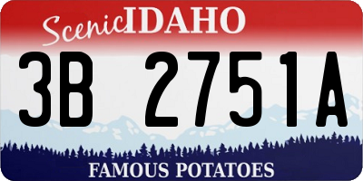 ID license plate 3B2751A